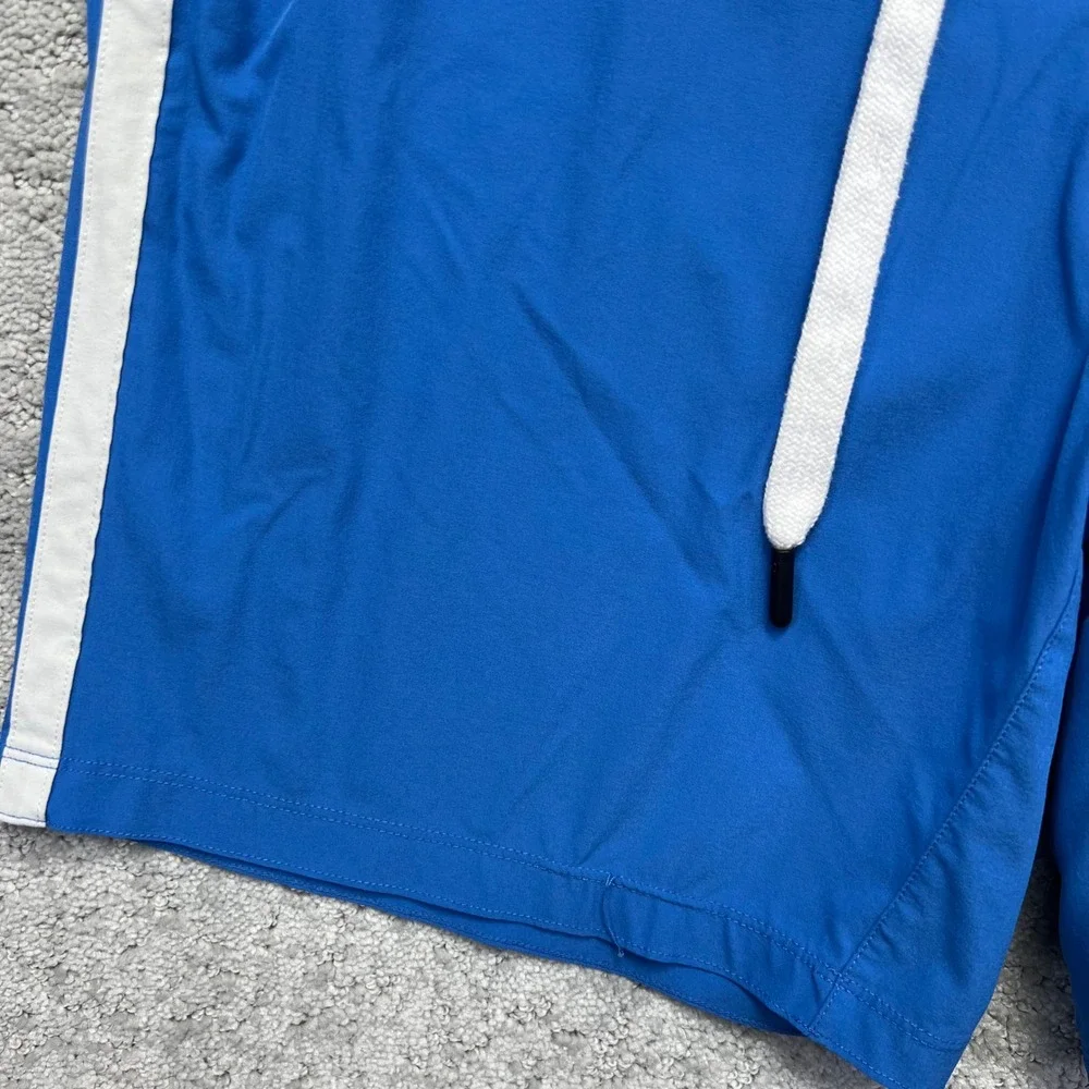 Lululemon Board Shorts Mens 34 Blue White Stripe Swim Trunks Surf Drawstring